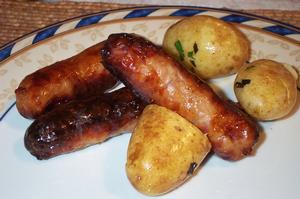 Sausages And Lamb Kidneys With Potatoes