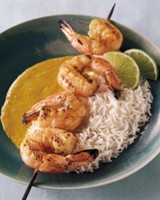 Grilled Jumbo Shrimp with Coconut Milk-Curry Sauce